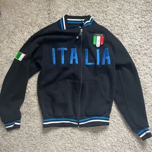 Black Italia Jacket with Blue Accents